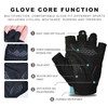 RURALIZM Half Finger Cycling Gloves with Reflective Logo, Anti-Slip Silicone