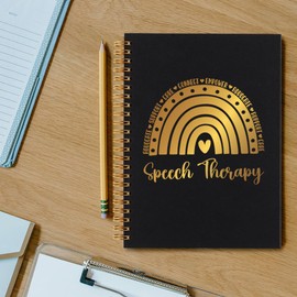 Thank You Appreciation Gifts for Speech Therapist Mentor, Inspirational Speech Therapy for Women, Office Meeting Notebook for Work, Encouragement Educator Staff Gold Spiral Notebooks-LTJ13