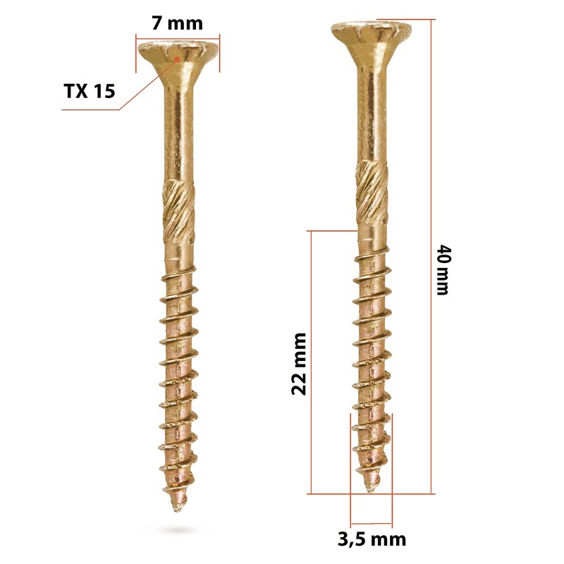 Klimas® Wood Screws Torx Chipboard Screws TX 3.5 x 40