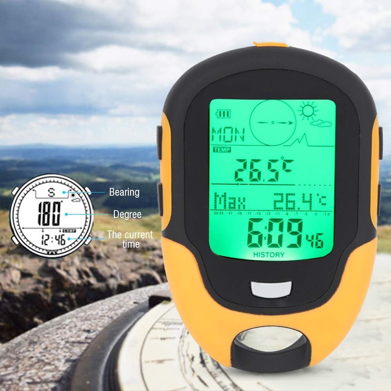 FR500 Outdoor Altimeter Multifunctional Car Altimeter Barometer Thermometer Hygrometer Compass