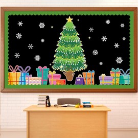 Christmas Tree Bulletin Board Decorations for Classroom DIY Handprint Cutouts Christmas Hands Tree Bulletin Board Set Xmas Tree Wall Decor for School Home Holiday Classroom Decor