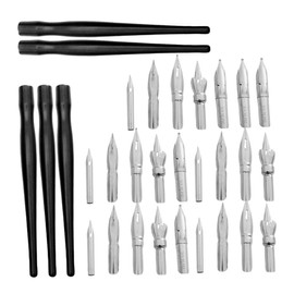 TEHAUX Dip Pen Nibs 5 Set Calligraphy Pen Tips Replacement Nibs for Manga Drawing Sketching Calligraphy Pens