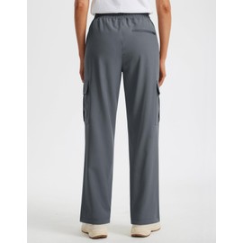 Libin Women's Cargo Hiking Pants 31" Summer Lightweight Casual Work Pants Athletic Workout Track Active Joggers Quick Dry Travel Safari Outdoor Trousers, Gray S