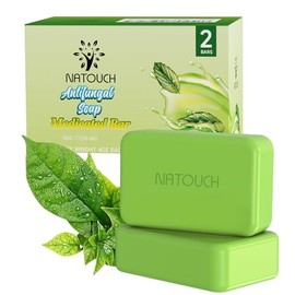 Jabón En Barra Antimicótico Medicinal | 4 onzas, paquete de 2, aceite de árbol de té, eucalipto, tratamiento tiña inguinal, pie de atleta, candidiasis