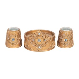 Fun Express Gold Candle Holder Set - Elegant Home Décor for Special Occasions Weddings Holiday Decorations and More - Stunning Decorative Accent for Tables Mantels and Centerpieces - 1 Piece