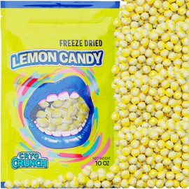 Freeze Dried Lemon Heads (10oz) - Made From Lemonheads Candy By Cryo Crunch- Freeze Dried Lemonheads Made In US Freeze Dried Lemon Candy