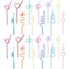12 Designs 24 Pieces, Party Straws for Kids and Adults,