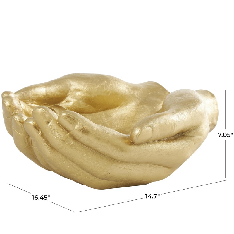 Deco 79 Polystone Hands Decorative Sculpture Open Home Decor Statue,