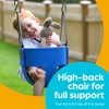 Jungle Gym Kingdom Toddler Swing - Heavy Duty, High Back,