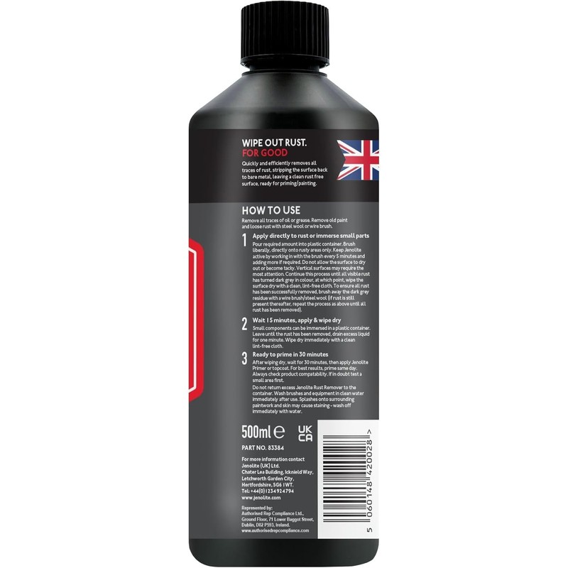 JENOLITE Original Rust Remover for Metal - Fast Acting Liquid