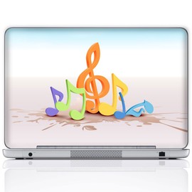 Meffort Inc 14 Inch Laptop Notebook Skin Sticker Cover Art Decal (Free Wrist pad) - Music Note