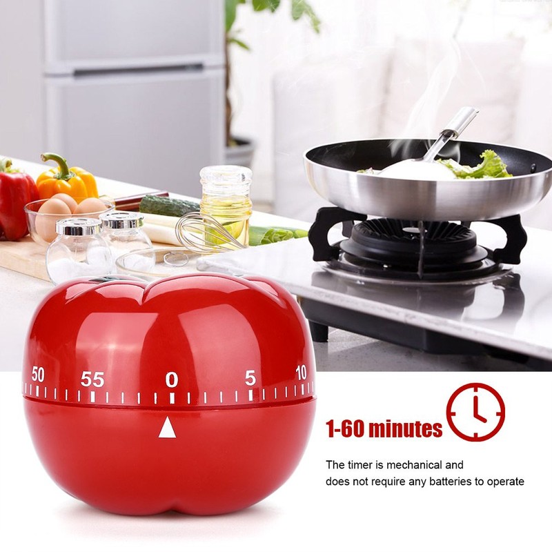 Kitchen Timer, Tomato Shaped Mechanical 60 Minutes, Countdown Timer Kitchen