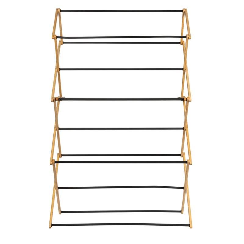 Household Essentials Bamboo Folding Clothes Drying Rack | Large Capacity,