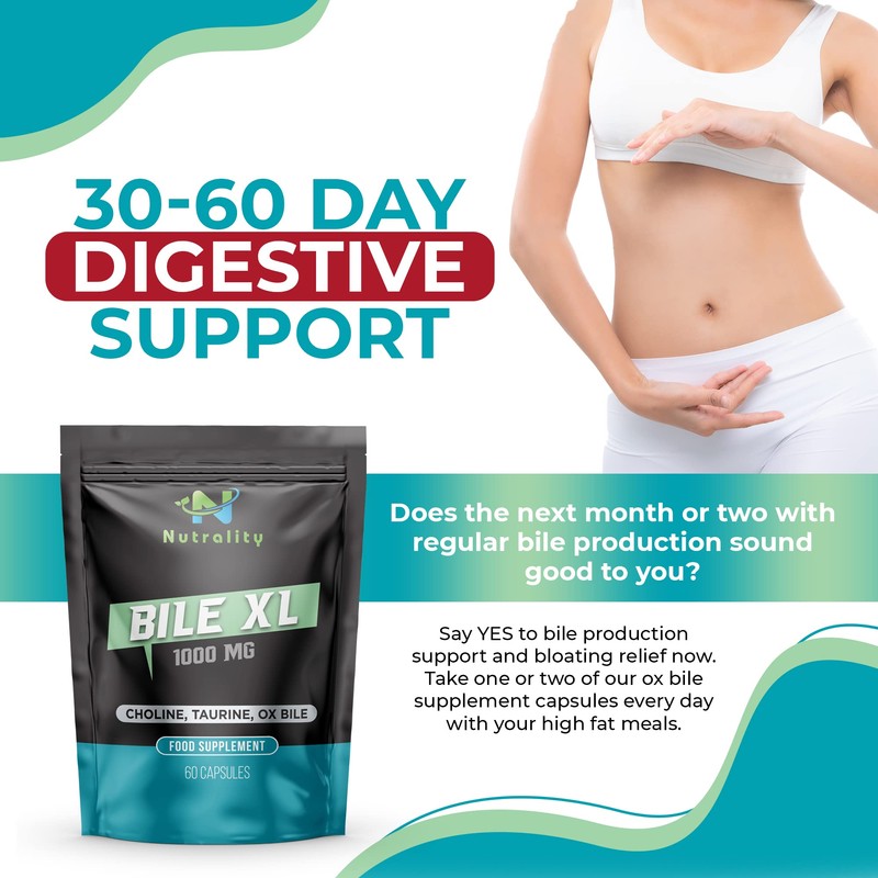 Nutrality Bile XL - 60 Capsules - Bile Supplement for