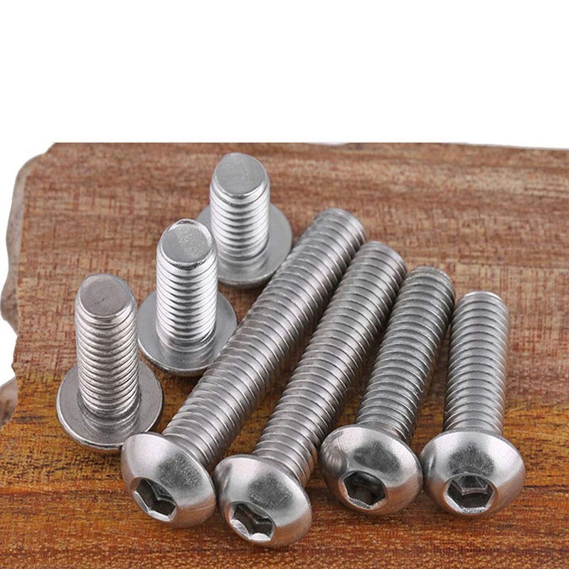 ANSIEDIO M5 Hex Socket Button Machine Screws Bolts, Stainless Steel