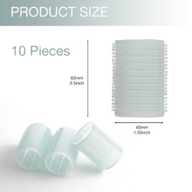 KHEERANA 10 Pieces Self Grip Hair Rollers 40MM Medium Hair Curlers For Short And Long Hair Salon Hairdressing Curler For Curling And Styling Hair Self Holding DIY Roller For Hair Grip