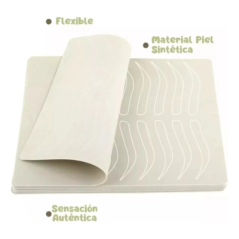 Piel Sintética Práctica Microblading Diseño Ceja Pack 6pzs