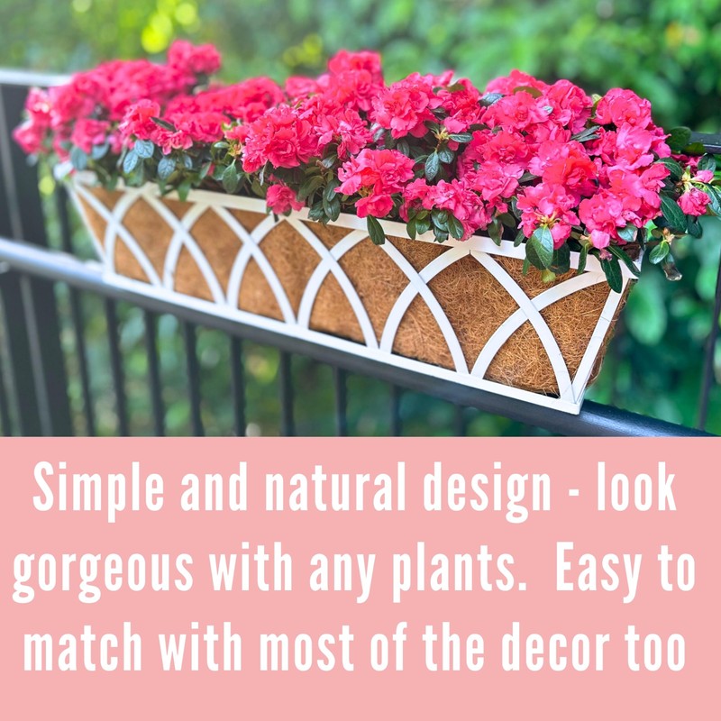 LaLaGreen Deck Railing Planter Outdoor (2 Pack, 30") Rectangular Window