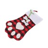 Christmas Stocking Dog Paw Shape Plaid Decorative Gift Bag Christmas