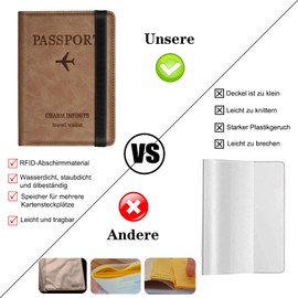 Toctax Passport Case, Passport Holder with RFID Blocker, Passport Holder for Men and Women, Travel Folder for Travel Documents, ID Bag Travel Documents, Credit Card Protective Cover, A-coffee, Classic