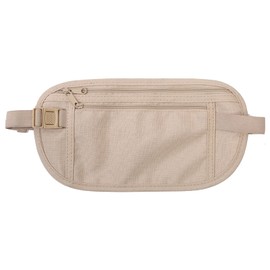 LeTradeJP Anti-Theft Bag, Waist Bag, Invisible Thin, Passport Bag, Anti-theft Wallet, Travel, Men and Women, Khaki