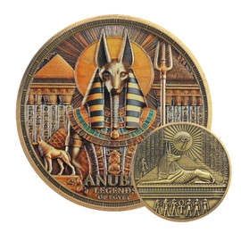 Anubis Gedenkmünze – Ägyptisches Mythologie-Design – "Legenden des alten Ägyptens" – Leben, Tod & Schutz der Seele Münze