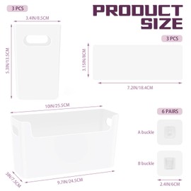 LELE LIFE Wall File Organizer, Self-Adhesive Wall Mount Pocket Hanging File Holder for Mail, Letter, Paper, Folder, Document, Magazine Rack for Office Home, White (3 Pack)