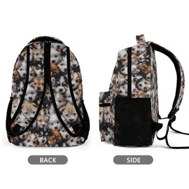 KOYI Dog Backpack for Kids, Realistic Cute Puppy Dog School Backpack, Dog Backpack for School & Travel, Kids Dog Print Backpack, Elementary Boys Girls School Backpack, 16.5 Inch