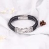 YUZHEJIE To My Grandson Bracelet, Forever Linked Together Braided Leather