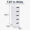 5-Drawer Narrow Storage Cabinet with Wheels, Slim Plastic Storage Drawers