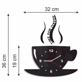 Modern Kitchen Wall Clock, Cup