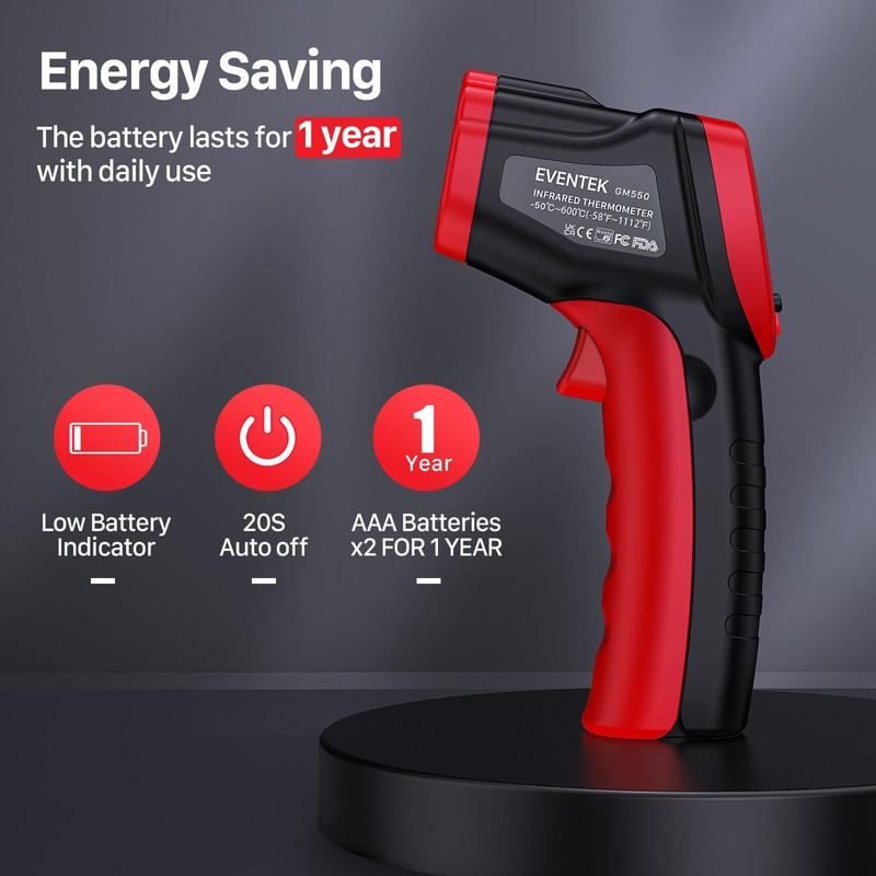 2025 Infrared Thermometer Gun, Eventek -58°F~1112°F Temperature Gun, Laser Thermometer