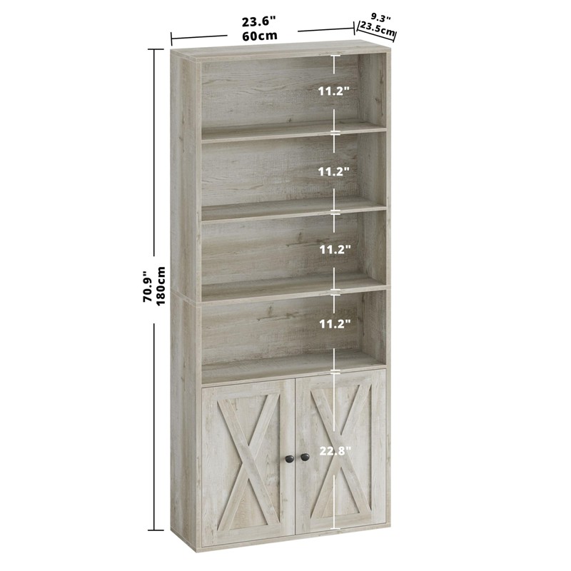 IRONCK Industrial Bookshelves and Bookcases with Doors Floor Standing 6