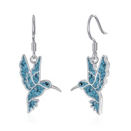 Hummingbird Earrings for Women Sterling Silver Bird Earrings Hummingbird Turquoise Jewellery for Women