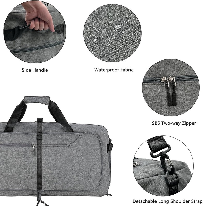 Travel Duffle Bag for Men, Large Foldable Duffel Bags for