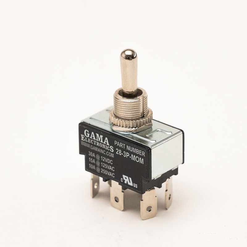 Toggle Switch, 30A DPDT 3-Position Momentary On-Off-Momentary On