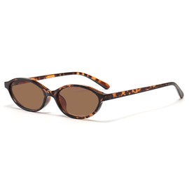 EJDHA Vintage Oval Sunglasses for Women Tortoise Shell Brown Gradient Lens, Leopard Print / Brown, Unit size