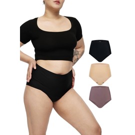 STRAWBERRY WEEKS LEAKPROOF2.0 High Waist Ultimate Absorbency Incontinence Underwear for Women | Holds 10 Tampons | Period Underwear Heavy Flow | Postpartum Leak Proof Panties (L/XL, 3-Multi)