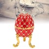 Egg Shaped Trinket Box Zinc Alloy Hinged Jewelry Ring Holder