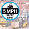 Forklift Floor Decal (Forklift 5 MPH Speed Limit, 15")