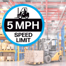 Forklift Floor Decal (Forklift 5 MPH Speed Limit, 15")