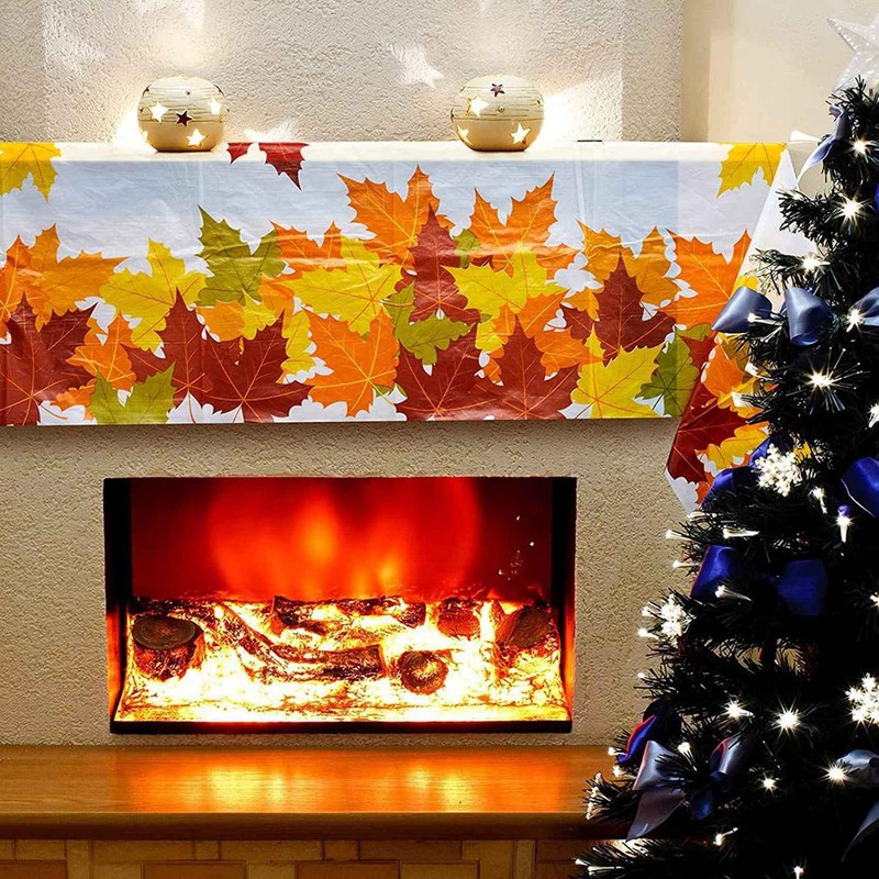 Tuperoymse 3X Thanksgiving Autumn Leaf Tablecloth Autumn Maple Leaf Tablecloth