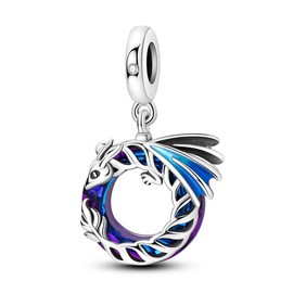 NARMO 925 Sterling Silver Charm Dragon Dangle Charm for Bracelets