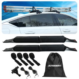 AUTOXBERT Roof Rack Crossbar Soft Pads With Tie Down Straps for Kayak Surfboard Canoe SUP