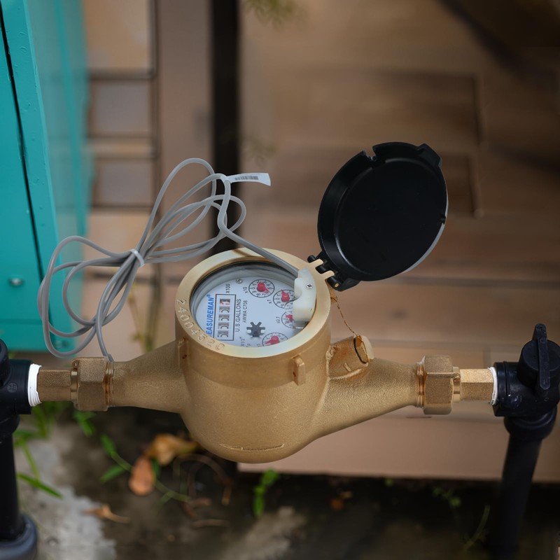 MEASUREMAN 1/2" Pulsed Multi-Jet Gallon Water Meter Fully Brass Pulse