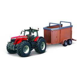 Bburago FENDT 1000 VARIO TRACTOR with COMBINATION TRAILER – 10CM – Incredibly Detailed Die-Cast Replica Collectible Model Vehicle