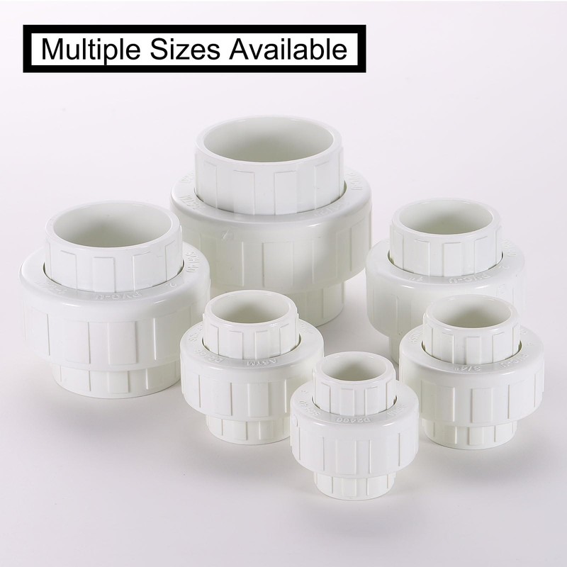 uxcell 2Pcs 1/2" UPVC Union Coupling Pipe Fitting (Socket x