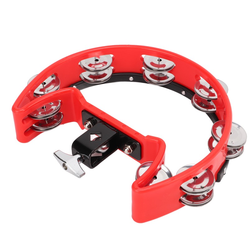 Tambourine Single Row Metal Jingle Bells Handheld Percussion Drum Instrument
