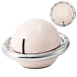 Csirnto Kitchen Timer, Magnetic Kitchen Timer, 72 dB, Egg Timer, Mechanical Planet Shape Mechanical Alarm Clock for Cooking, Fitness, Baking, Studying (White)