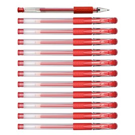 OFFICER PRODUCTS DONAU Gel Ballpoint Pens, Gel Pens, Gel Ink Colour: Red Classic, Pack of 12, Ball Diameter: 0.5 mm, Waterproof and Non-Fading Ink